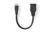 Skjermkabel - Nedis High Speed HDMI Cable with Ethernet | 4K@30Hz | 10.2 Gbps | 0.20 m | Round | PVC | Black - CVGB34590BK02