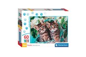 Puslespill - Clementoni Jigsaw Puzzle Super Color Lovely Kitty Twins 60 pcs. Gulv - 26599