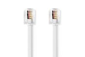 Nettverkskabel - Nedis TCGL90200WT100 telephone cable - Hvit - TCGL90200WT100