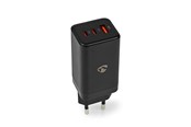 Mobil - Adaptere og ladere - Nedis Universal GaN Wall Charger - WCGPD65W100BK