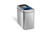Avfallssortering - Simplehuman avfallsbøtte for kildesortering – smal – 20 L (10 + 10 L) – børstet rustfritt stål - CW1470