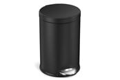 Avfallssortering - Simplehuman 4,5L rund pedalbøtte, svart stål - CW2091