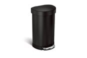 Avfallssortering - Simplehuman 45L halvrund pedalbøtte, svart - CW2099