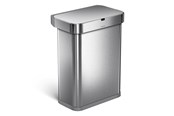 Avfallssortering - Simplehuman 58L rektangulær sensor søppelbøtte med stemmestyring, børstet - ST2031