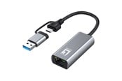 Nettverksadapter - LevelOne USB-0423 2.5 Gigabit Ethernet 2-in-1 USB-C/A Network Adapter - USB-0423