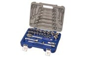 Håndverktøy - VAERK Socket wrench set 1/2" 33 parts 8-19mm ring spanners 8-32mm 1/2" sockets 1/2" ratchet wrench 1/2" extension 125+250mm 1/2" cardan joint 1/2" slide - 129-33W-4