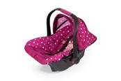 Dukker, Bamser & Utstyr - Bayer Design Deluxe Car Seat with Canopy for Dolls  - Rose w/ dots - 67967AA