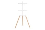 Veggmontering, AV-braketter & AV-møbler - Nedis TVSM7060WT stand - tripod - for LCD TV - white beech - Max 35 kg - recommended for 65" - TVSM7060WT