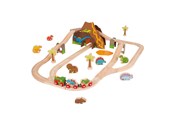 Treleker - Bigjigs Wooden Dino Train Set 49 pieces. - BJT035