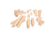 Treleker - Bigjigs Wooden Expansion Set Rails and Bends 24 pcs - BJT057