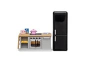 Dukkehus & Tilbehør - Lundby cooker & fridge set - 18031