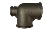 Gjengede beslag - +GF+ tee 90° black reduced 1 1/2-1 1/2-1 1/4'' - 770130176