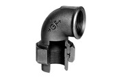 Gjengede beslag - +GF+ angle union 90° black 2'' socket-socket - 770096109