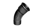 Gjengede beslag - +GF+ long bend 45° black 1/2'' socket nipple - 770040104