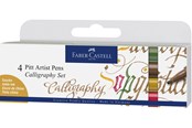 Skrive- & Tegneverktøy - Faber-Castell India ink Pitt Artist Pen C 4ct colours - 167505