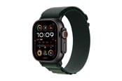Smartklokke, Smartwatch & Sportsklokke - Apple Watch Ultra 2 GPS + Cellular 49mm - Black Titanium Case with Dark Green Alpine Loop - Large - MX4T3DH/A