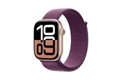 Smartklokke, Smartwatch & Sportsklokke - Apple Watch Series 10 GPS + Cellular 42mm - Rose Gold Aluminium Case with Plum Sport Loop - MWXC3QN/A