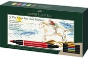 Skrive- & Tegneverktøy - Faber-Castell India ink PAP Dual Marker wallet of 5 - 162005