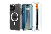 Mobil - Beskyttelsesglass - Spigen Ultra Hybrid MagSafe - white + Glass tR EZ Fit Pack - iPhone 16 Pro Max - ACS08141
