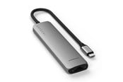 Dokkingstasjon - Satechi 7-in-1 USB-C Slim Multiport Adapter with Ethernet - Space Grey - ST-P7SM