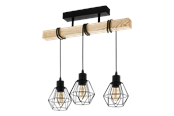 Lamper - EGLO TOWNSHEND 5 ceiling lamp black/brown - 44074