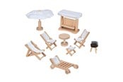 Dukker & Tilbehør - Goki Wooden Doll Furniture Garden Furniture 9 pieces. - 51475