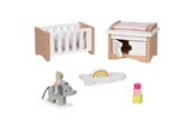 Dukker & Tilbehør - Goki Wooden Doll Furniture Baby Room 12 pieces. - 51500