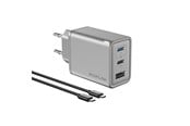 Bærbar PC - Lader - EcoFlow Rapid - GaN Fast Charger 65W (USB-A & 2x USB-C) + 1m 100w USB-C cable - EFA-65W-GAN-CHARGER-EU