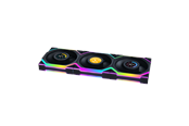 Kabinettvifte - Lian Li UNI FAN SL Wireless LCD Reverse (3-pack) Black - Kabinettvifte - 120mm - Svart med RGB LED-lys - 29 dBA - G99.12RSLLCD1W3B.00