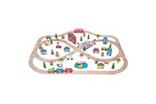 Treleker - Bigjigs Wooden Train Set City and Country 101 pieces. - bjt015