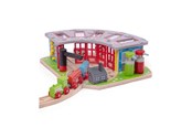 Treleker - Bigjigs Wooden Rails - Luxury Depot for 5 Trains - BJT192
