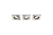 Lamper - Philips DONEGAL recessed downlight, square, 3-pack, brushed steel - 915005424731