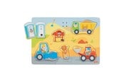 Puslespill - Goki Wooden Shape Puzzle Construction Site with Sound 6 pcs. Tre - 57369