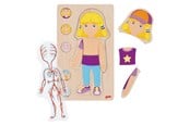 Puslespill - Goki Wooden Layer Puzzle Human Body Girl 29 pcs. Tre - 57362