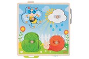 Puslespill - Goki Wooden Background Shape Puzzle Garden 4 pcs. Tre - 57340