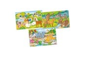 Puslespill - Goki Wooden Jigsaw Puzzle Animals Set of 3 Tre - 57377