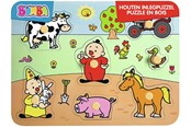 Puslespill - Studio 100 Bumba Wooden Stud Puzzle Farm 7 pcs. Tre - MEBU00004430