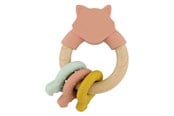 Babyleker - Trixie Baby Wooden Silicone Activity Ring - Mrs. Cat - 36-252