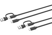 Spill - Tilbehør - Speed-Link STREAM Play + Charge USB-C/A to USB-C Cable Set - Black - Wired Charging cable for wireless game controller - Sony PlayStation 4 - SL-460101-BK