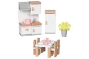Dukker & Tilbehør - Goki Wooden Doll Furniture Kitchen 20 pieces. - 51493