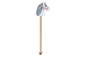 Dukker, Bamser & Utstyr - Goki Wooden Hobby Horse White with Gray Mane - 53807