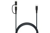 USB - FIXED 2in1 Combo 60W - USB-C <-> USB-C / Lightning - 2m - Svart - FIXDB-CCL2-GR