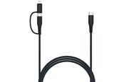 USB - FIXED 2in1 Combo 60W - USB-C <-> USB-C / Lightning - 1.2m - Svart - FIXDB-CCL12-GR