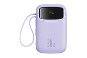 Nødlader - Baseus QPow 2 10000mAh 30W 2xUSB-C powerbank (purple) Nødlader - Lilla - 10000 mAh - P10055008513-00