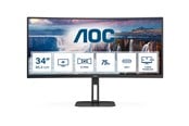 Skjerm - 34" AOC CU34V5C - 3440x1440 (UWQHD) - 100Hz - VA - 65W USB-C - CU34V5C/BK/23