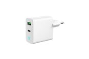 Mobil - Adaptere og ladere - Gembird Universal USB charger with LED QC 3.0 & PD 20W 2-port - White - TA-UC-PDQC20L-W-01