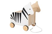 Barnerom - Small Foot - Wooden Toy Box and Zebra Wildlife Pull Figure - 12425