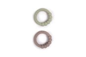 Babyutstyr - Filibabba Silicone teether ring 2-pack - Warm Grey + Oil Gre - FI-02754