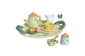 Lekekjøkken & Utstyr - Classic World Wooden Vintage Tea Set with Tray 14 pcs. - 50576