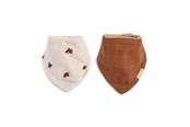 Babyutstyr - Filibabba Bandana bib 2 pack GOTS - Lucky + Amber Brown - FI-03364